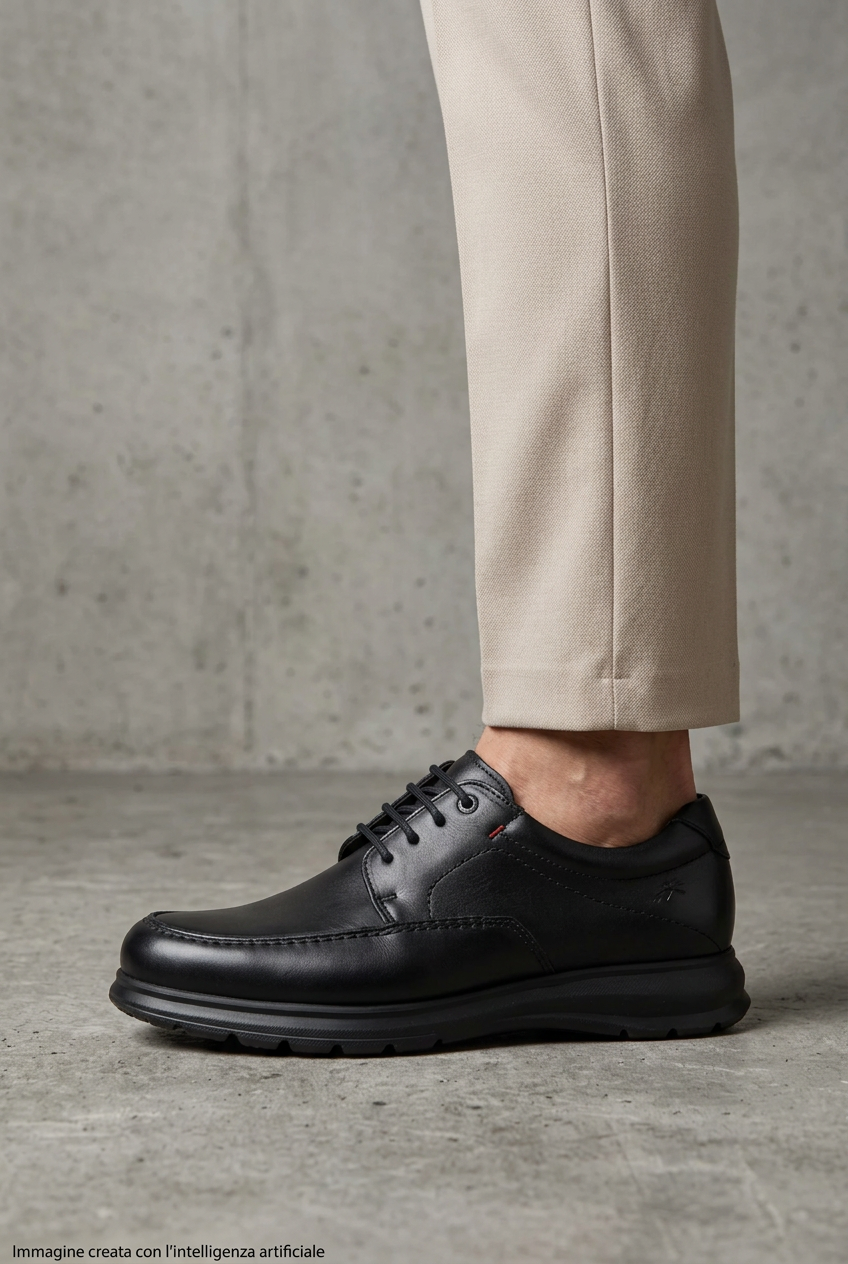 Sneakers allacciata in pelle nero 2