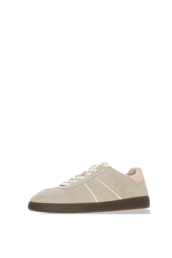 Sneakers bassa tortora riporti rosa Tamaris - 3
