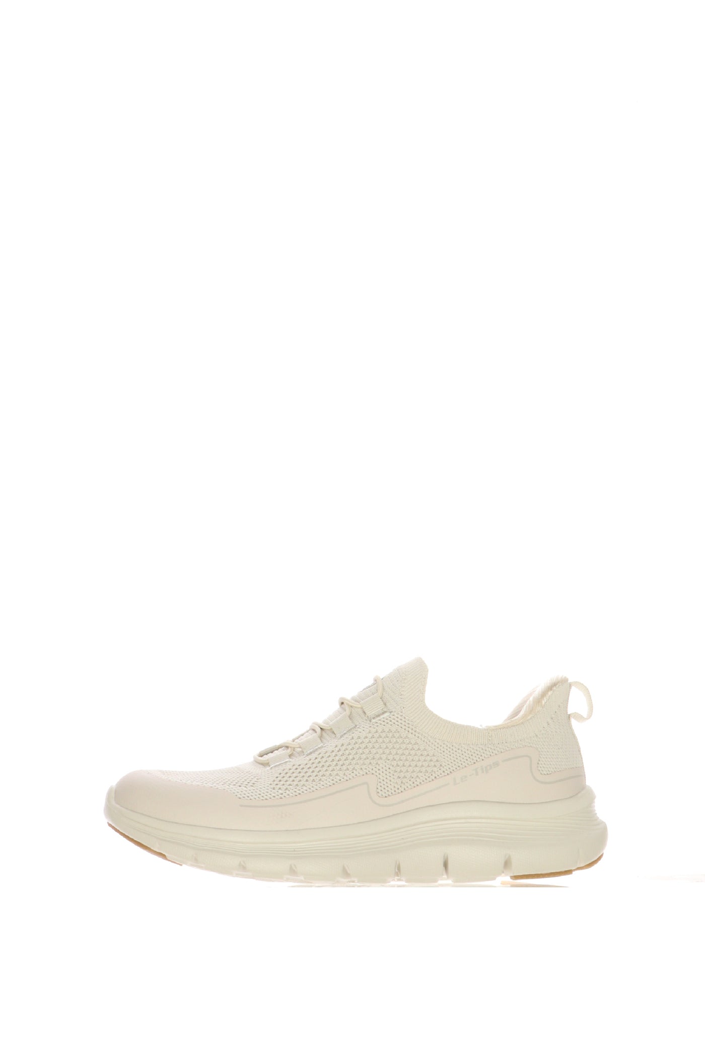 Sneakers beige in tessuto elastico