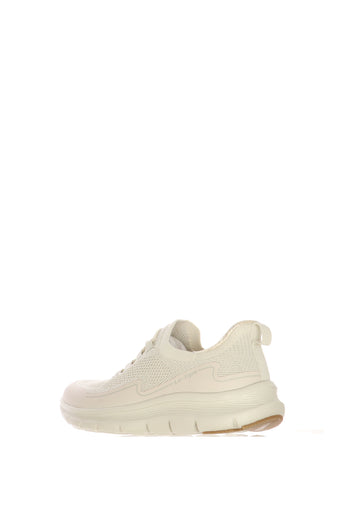 Sneakers beige in tessuto elastico - 4