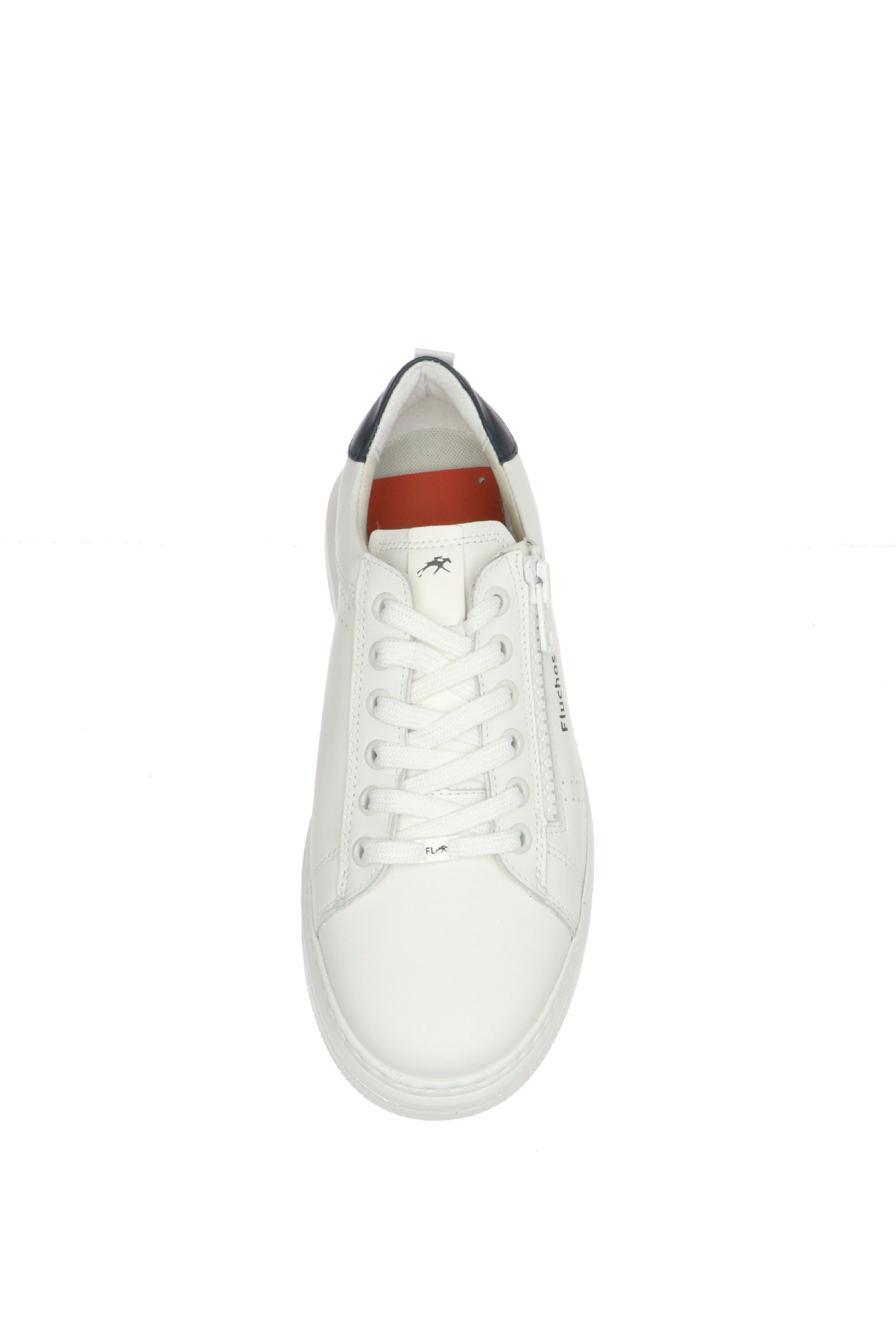 Sneakers bianca con lacci e cerniera Fluchos
