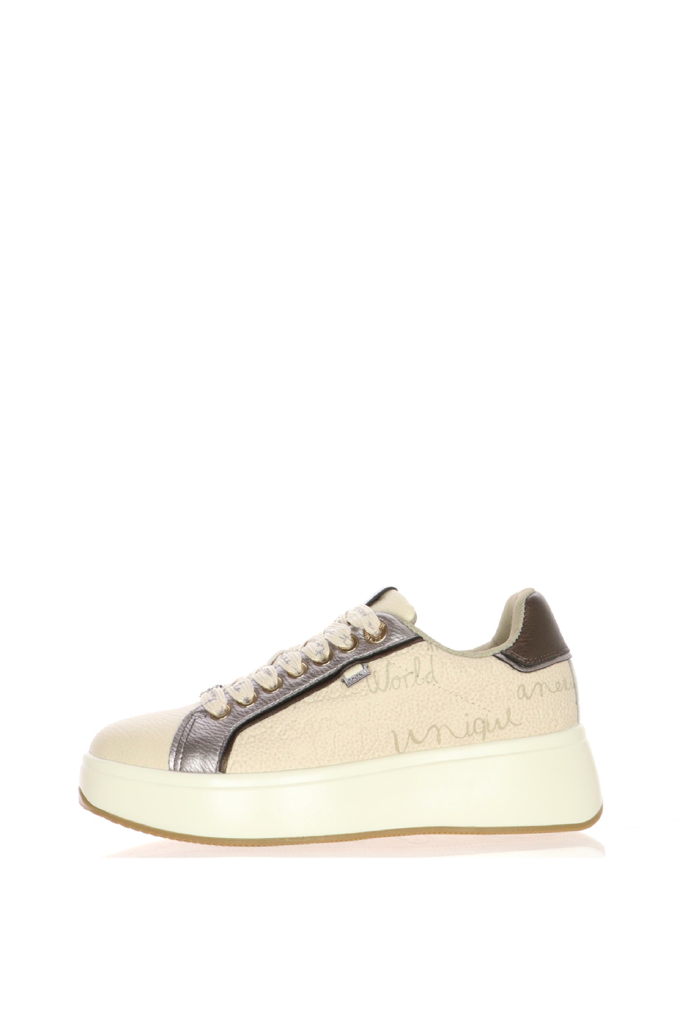 Sneakers bianca in pelle con lacci Anekke