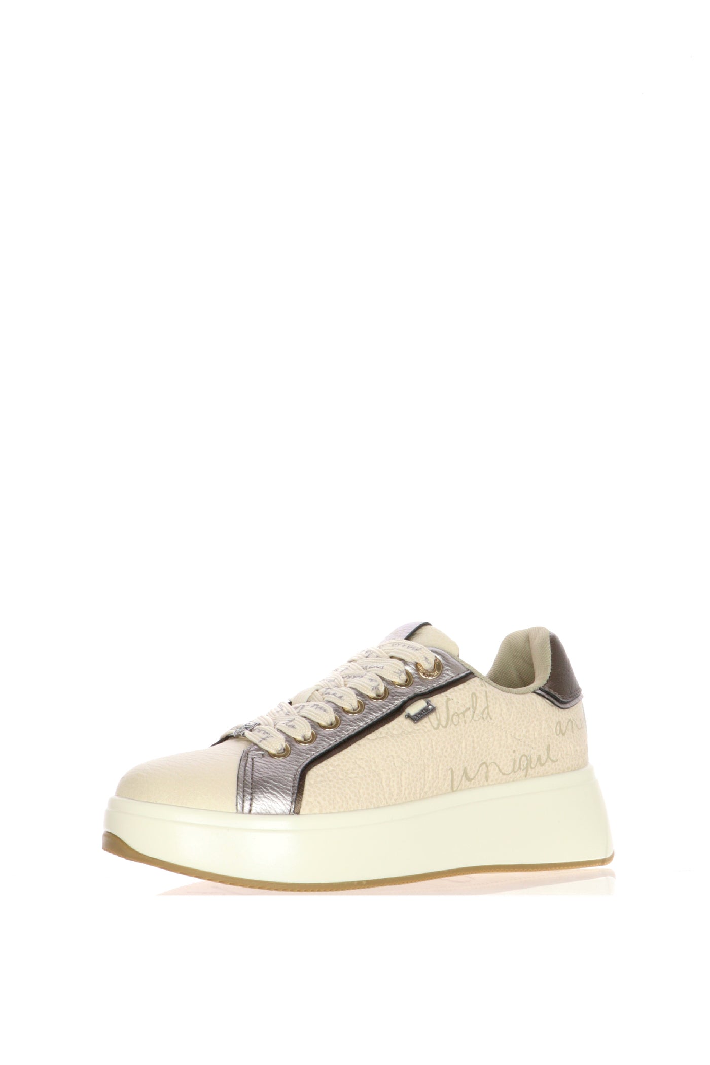Sneakers bianca in pelle con lacci Anekke 2