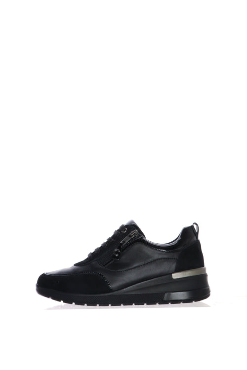 Sneakers con lacci  e cerniera nera - 1