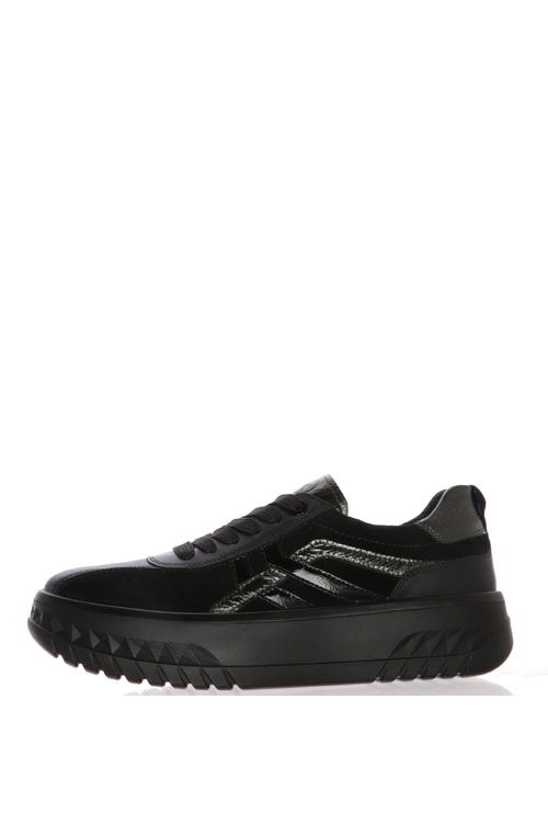 Sneakers con lacci in pelle e camoscio plantare estraibile numeri grandi donna Ara Shoes - 1