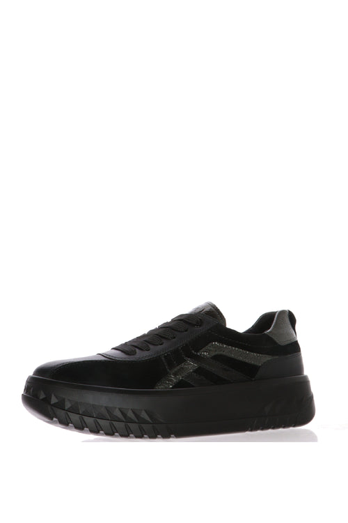 Sneakers con lacci in pelle e camoscio plantare estraibile numeri grandi donna Ara Shoes - 2