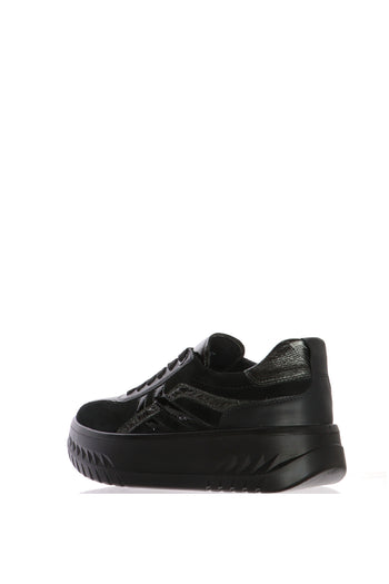 Sneakers con lacci in pelle e camoscio plantare estraibile numeri grandi donna Ara Shoes - 3