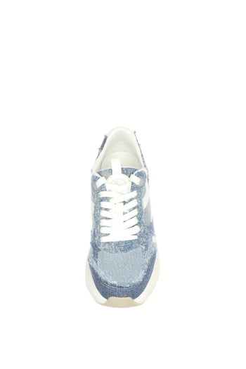 Sneakers denim in tessuto con lacci Tamaris - 4