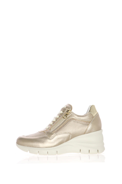 Sneakers donna in pelle zeppa alta Nero Giardini - 1