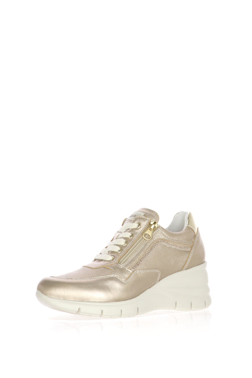 Sneakers donna in pelle zeppa alta Nero Giardini - 2
