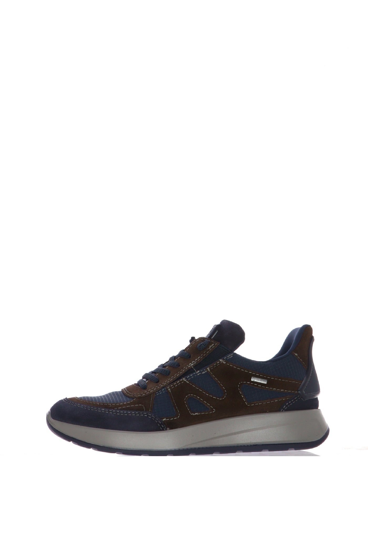 Sneakers in camoscio blu con dettagli marroni  lacci elastici Ara Shoes