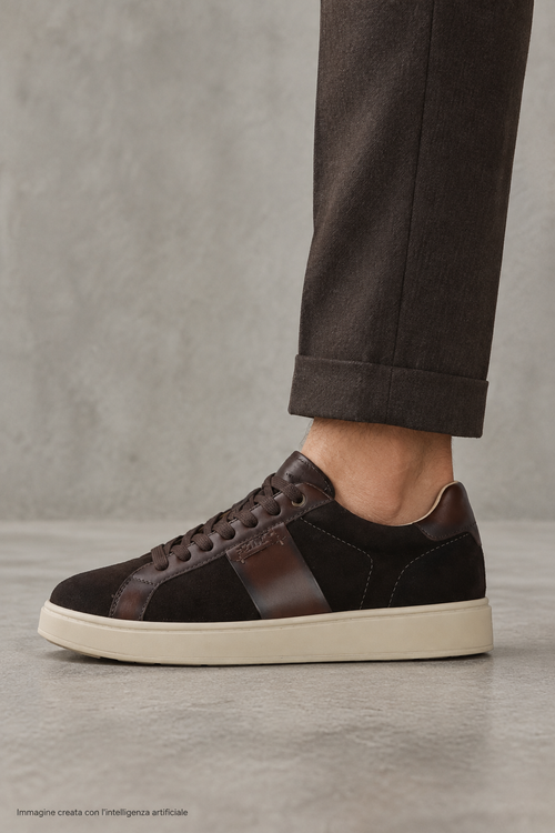 Sneakers in camoscio marrone uomo - 2