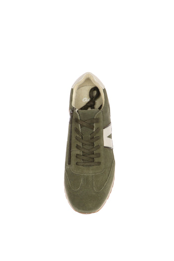 Sneakers in camoscio verde con lacci e cerniera Ara - 4