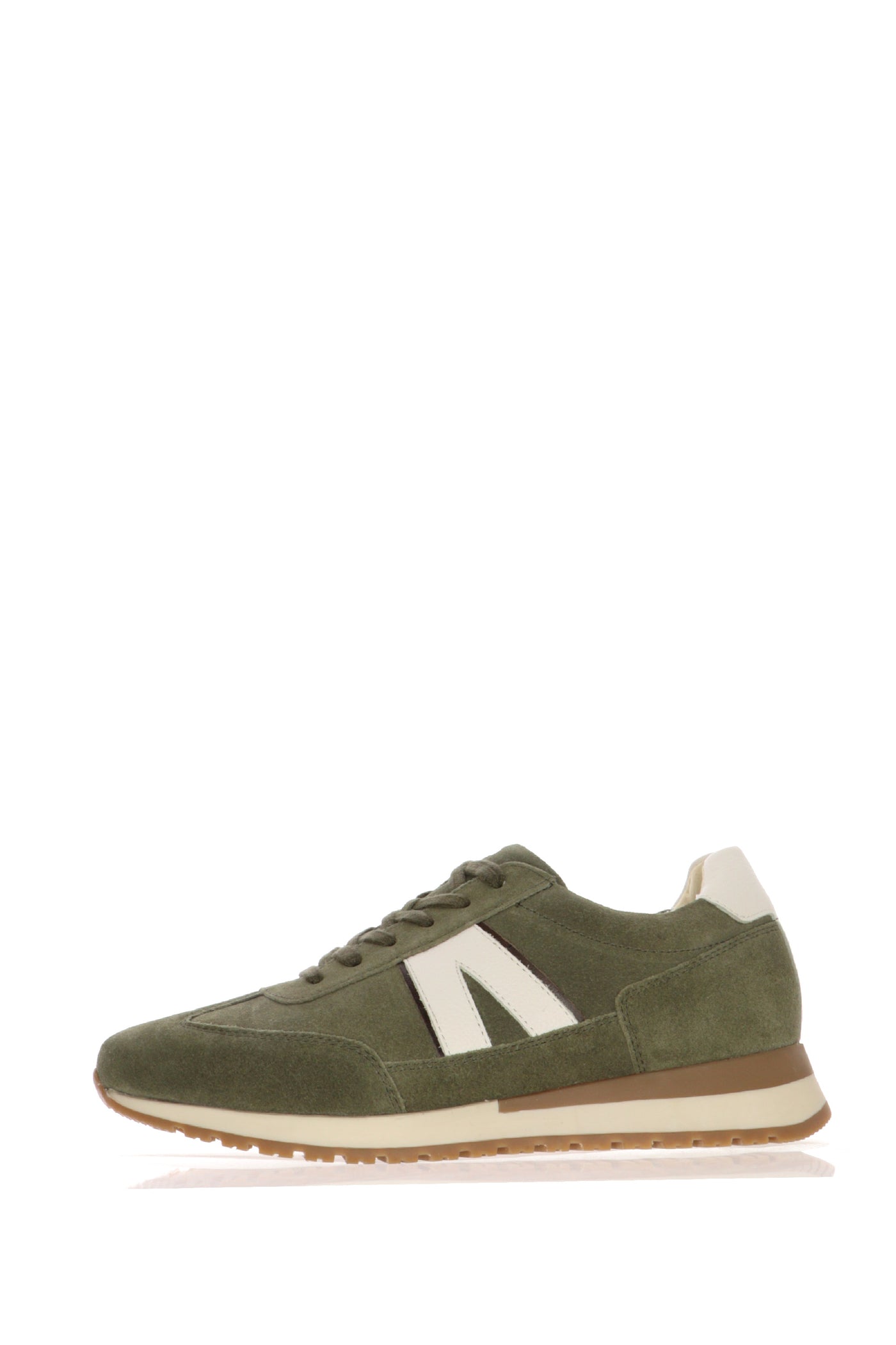 Sneakers in camoscio verde con lacci e cerniera Ara 2