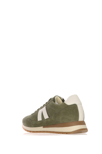 Sneakers in camoscio verde con lacci e cerniera Ara - 3