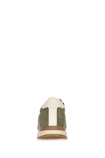 Sneakers in camoscio verde con lacci e cerniera Ara - 5