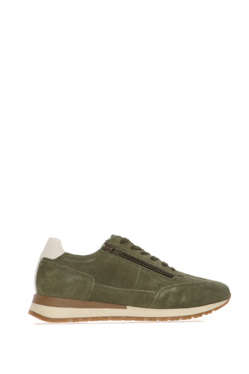 Sneakers in camoscio verde con lacci e cerniera Ara - 6