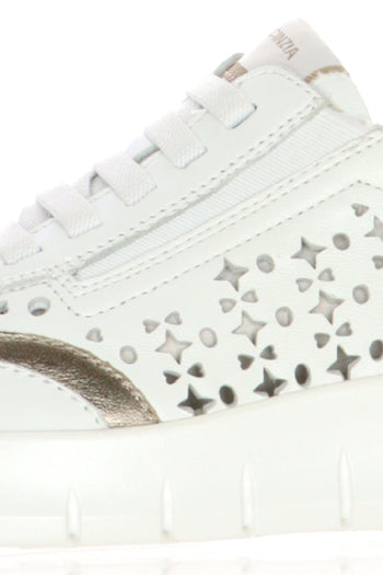 Sneakers in pelle bianca con lacci ed elastico plantare estraibile - 6