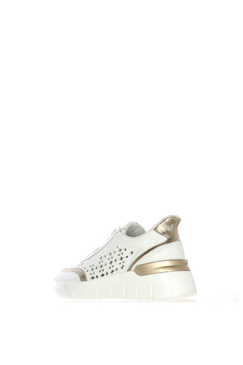Sneakers in pelle bianca con lacci ed elastico plantare estraibile - 3
