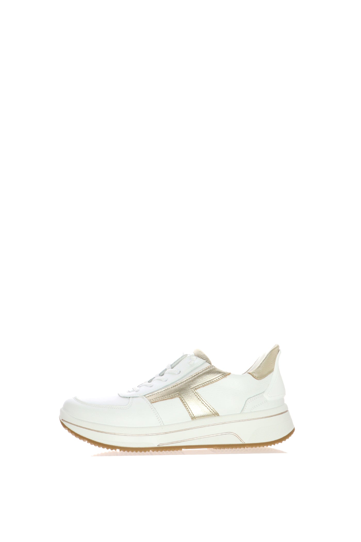 Sneakers in pelle bianca lacci elastici numeri grandi DonnaAra