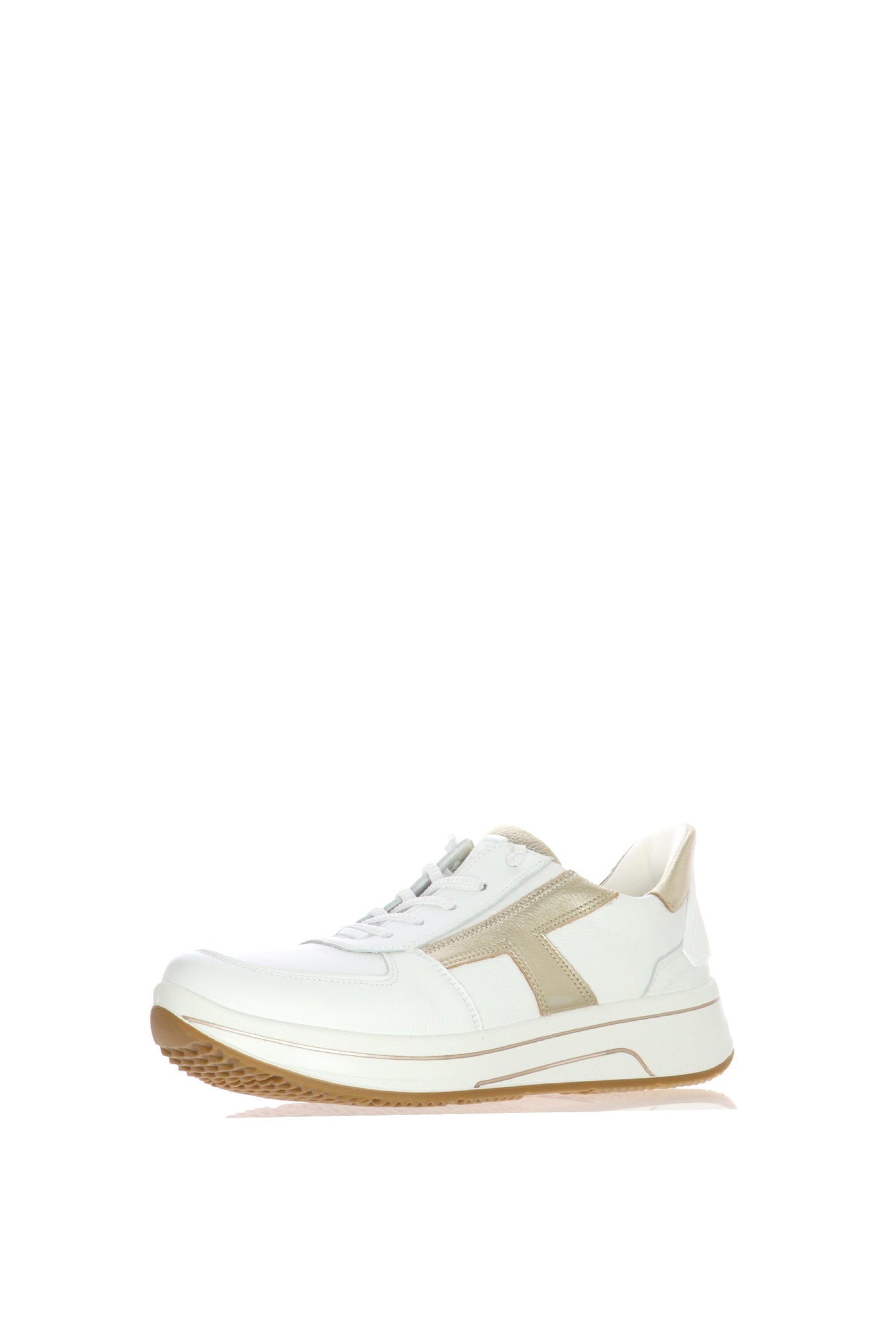 Sneakers in pelle bianca lacci elastici numeri grandi DonnaAra 2