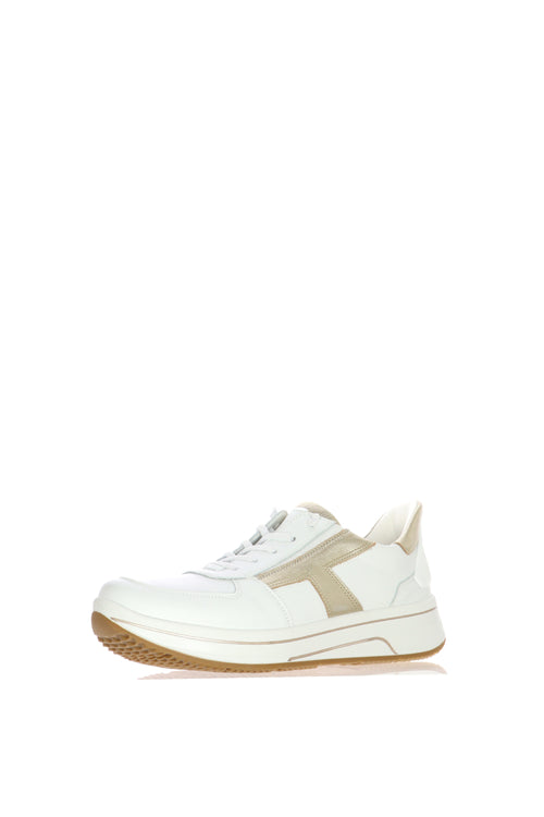 Sneakers in pelle bianca lacci elastici numeri grandi DonnaAra - 2