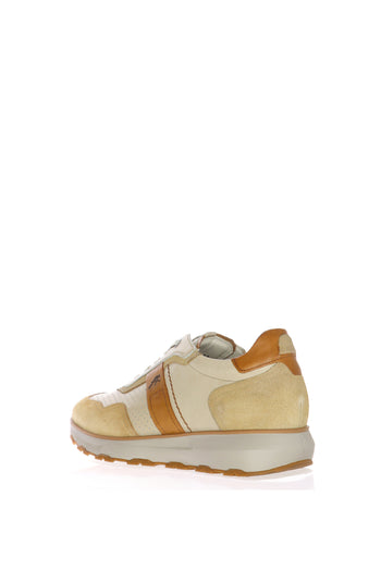 Sneakers in pelle cuoio e beige  allacciata con plantare estaribile Fluchos - 3
