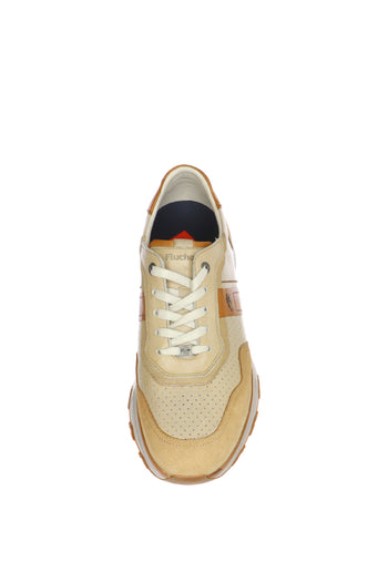 Sneakers in pelle cuoio e beige  allacciata con plantare estaribile Fluchos - 4