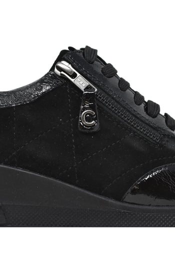 Sneakers in pelle e camoscio con chiusura lacci e cerniera Cinzia Soft - 5