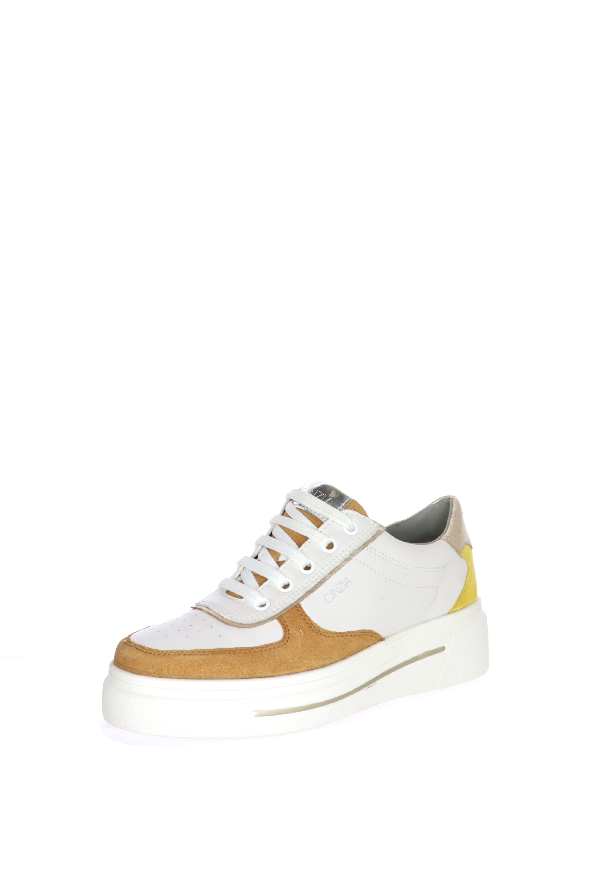 Sneakers bianca con bordi colorati Cinzia Soft