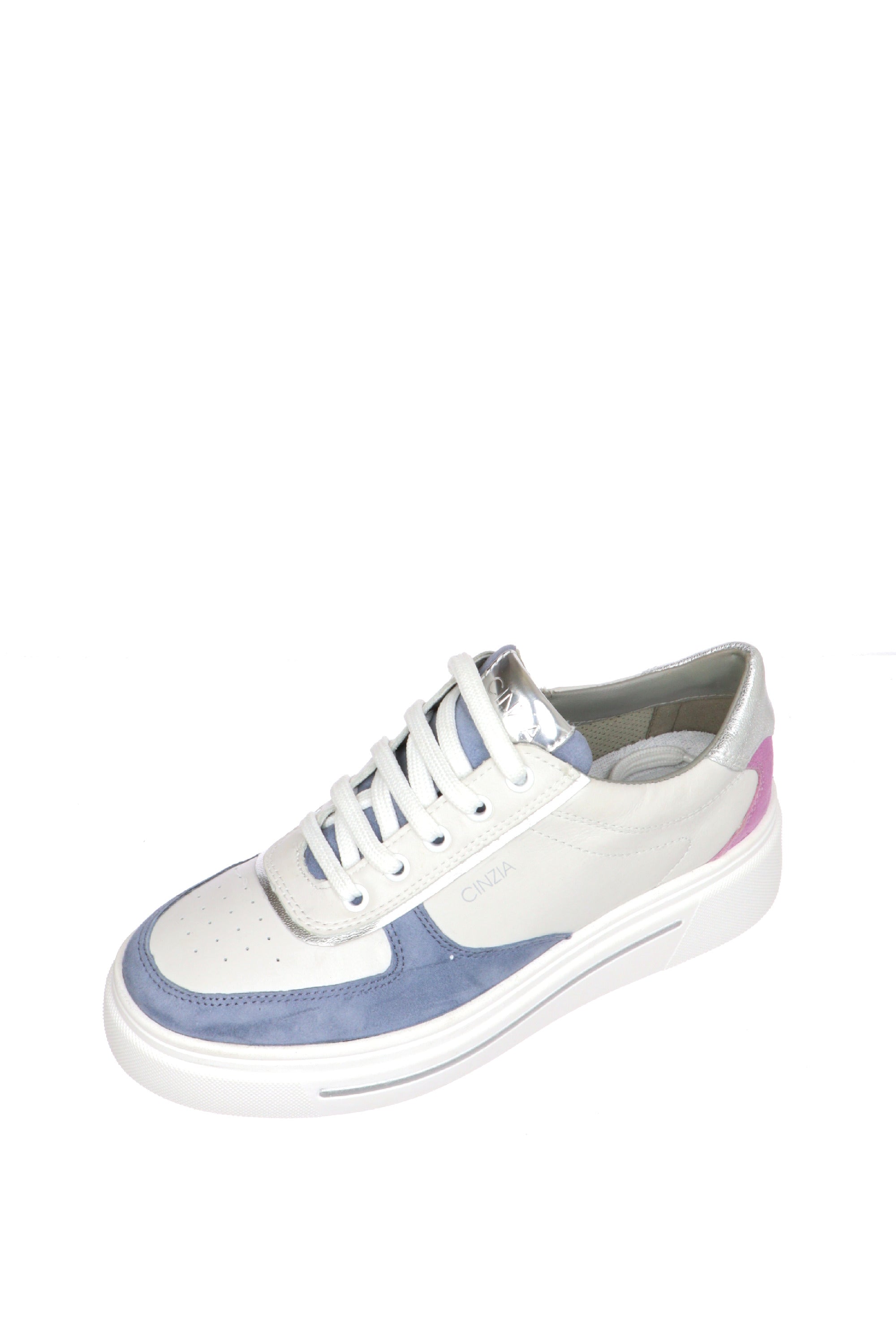 Sneakers bianca con bordi colorati Cinzia Soft