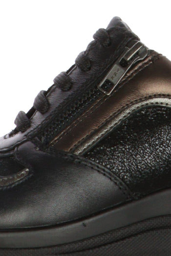 Sneakers in pelle e camoscio visone e nero con plantare estraibile Cinzia Soft - 8