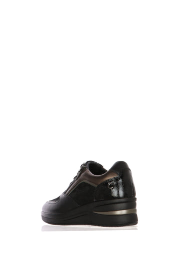 Sneakers in pelle e camoscio visone e nero con plantare estraibile Cinzia Soft - 9