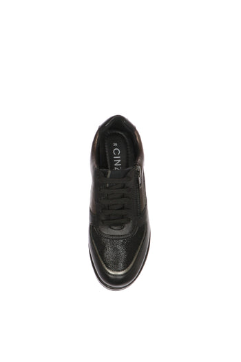 Sneakers in pelle e camoscio visone e nero con plantare estraibile Cinzia Soft - 6