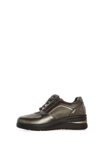 Sneakers in pelle e camoscio visone e nero con plantare estraibile Cinzia Soft - 3