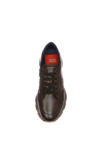 Sneakers in pelle marrone con lacci e cerniera plantare estaribile Fluchos - 4