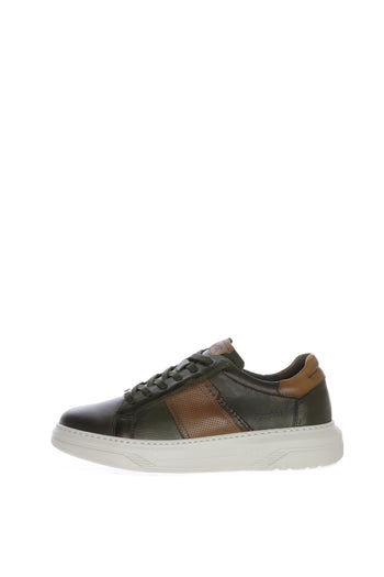 Sneakers in pelle verde  blu bianche con lacci Fluchos - 3