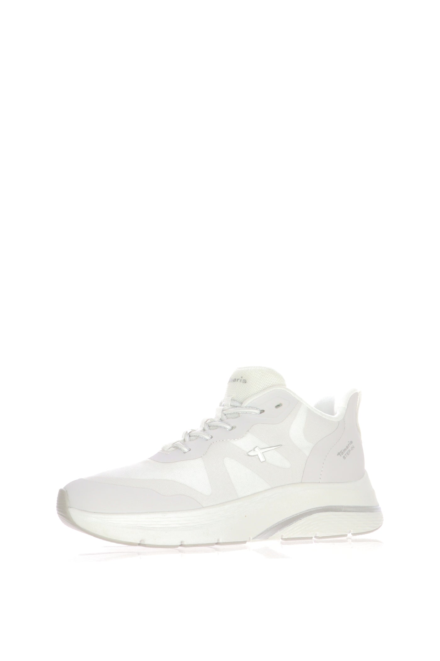 Sneakers in tessuto  bianco e nero con lacci Tamaris 2