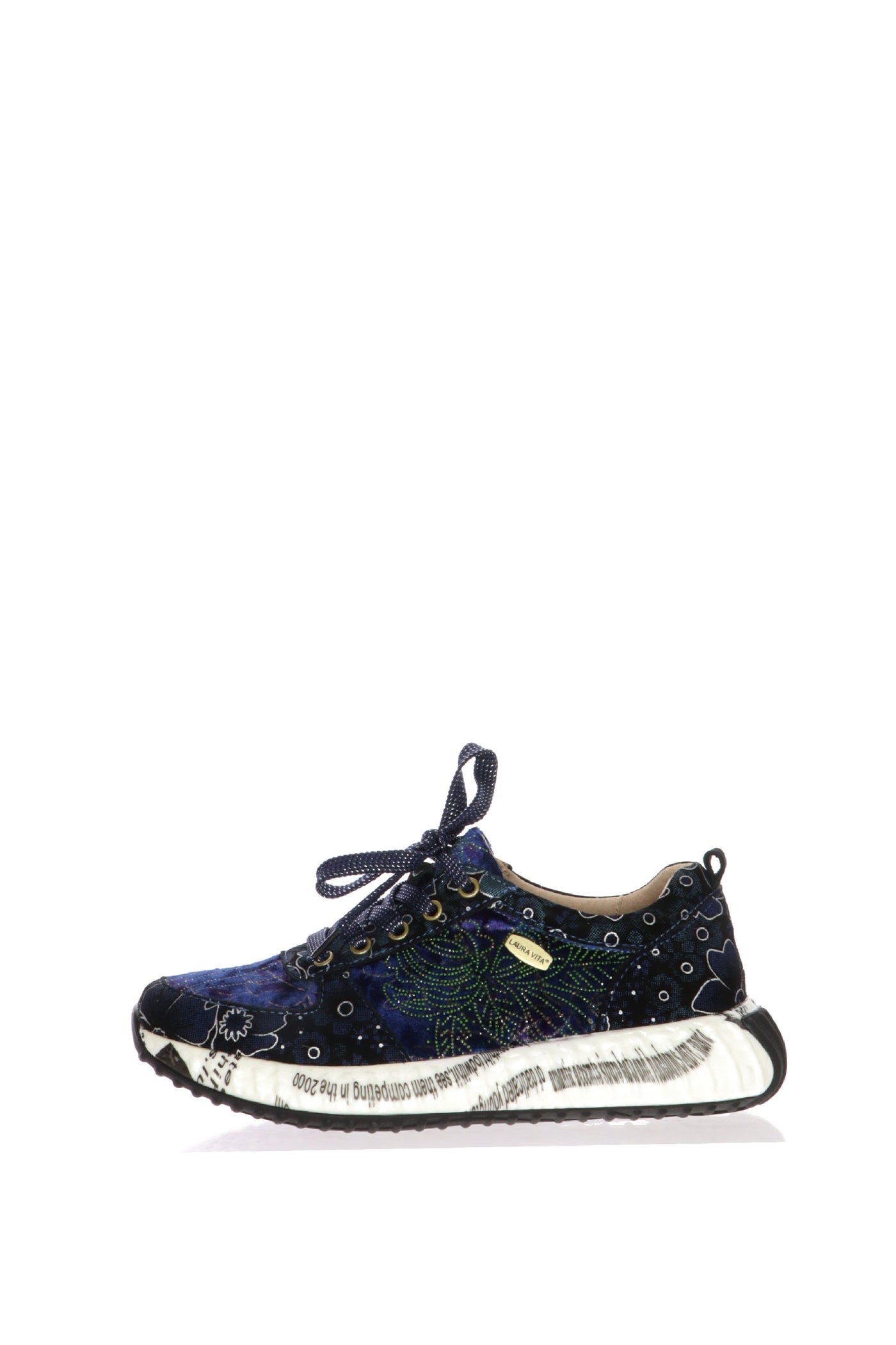 Sneakers in velluto blu e bordeaux con plantare estraibile Laura Vita 2