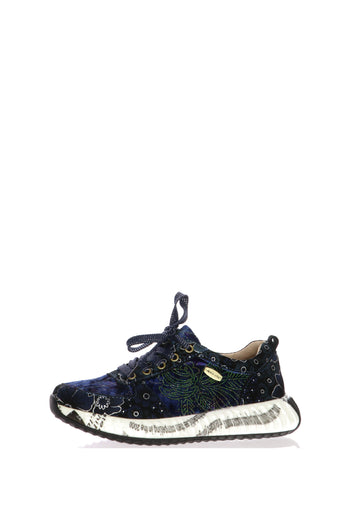 Sneakers in velluto blu e bordeaux con plantare estraibile Laura Vita - 4
