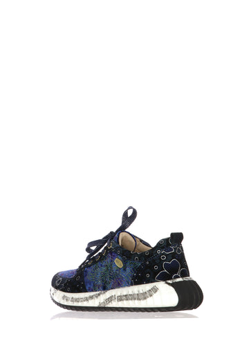 Sneakers in velluto blu e bordeaux con plantare estraibile Laura Vita - 9