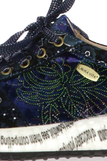 Sneakers in velluto blu e bordeaux con plantare estraibile Laura Vita - 8