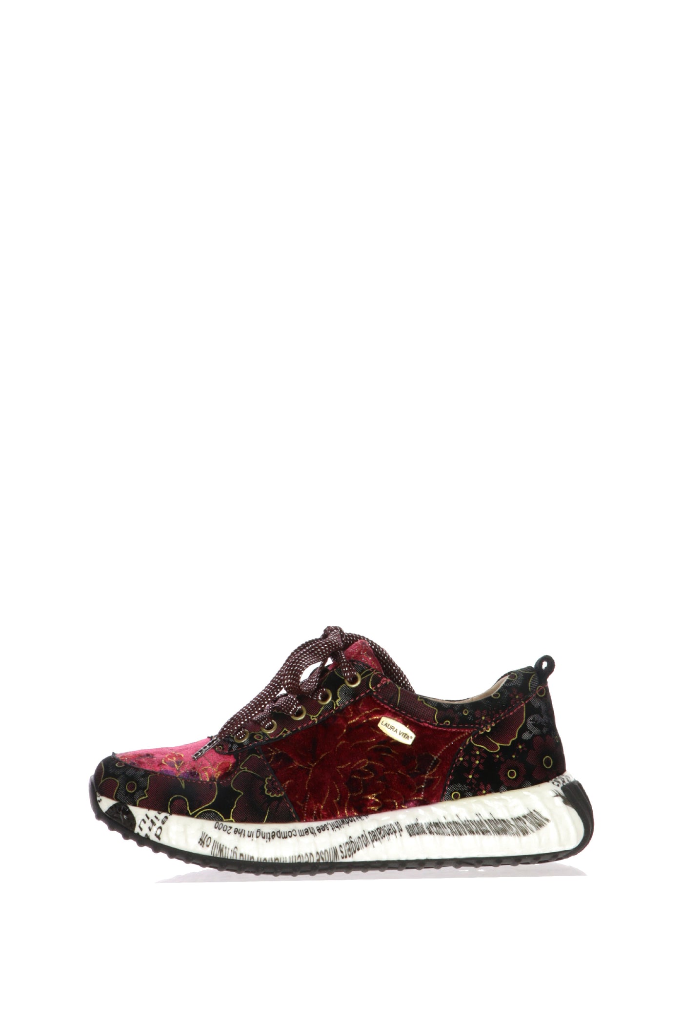 Sneakers in velluto blu e bordeaux con plantare estraibile Laura Vita