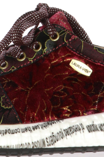 Sneakers in velluto blu e bordeaux con plantare estraibile Laura Vita - 7