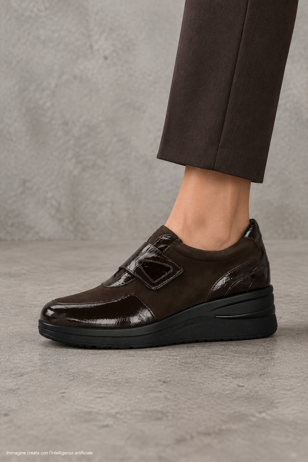 Sneakers marrone Susimoda con dettagli animalier lucidi 2
