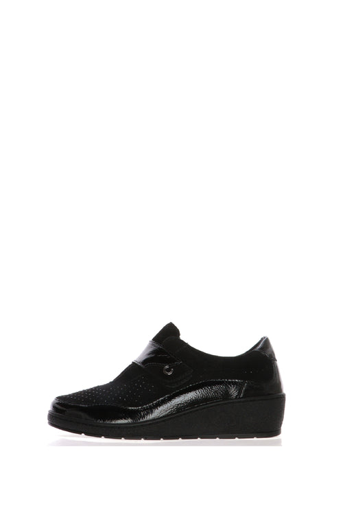 Sneakers nero con strappo in tessuto elasticizzato Cinzia Soft - 1