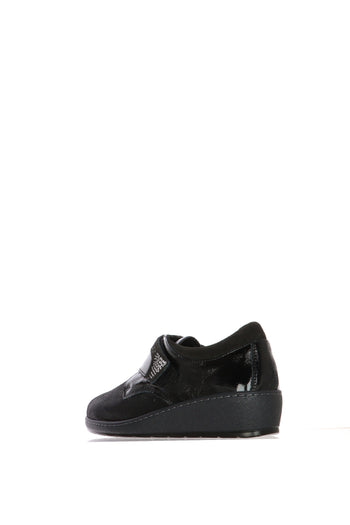Sneakers tortora e nero elasticizzata con strappo regolabile - 6