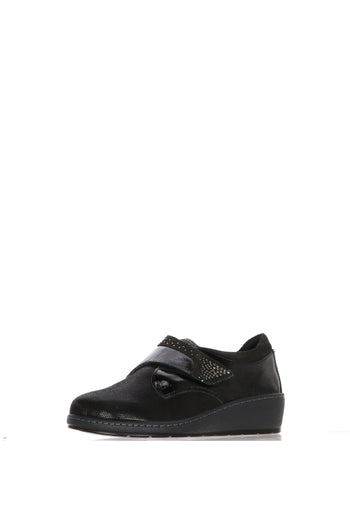 Sneakers tortora e nero elasticizzata con strappo regolabile - 4