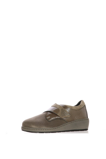 Sneakers tortora e nero elasticizzata con strappo regolabile - 3