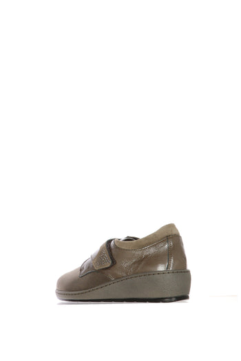 Sneakers tortora e nero elasticizzata con strappo regolabile - 5